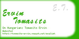 ervin tomasits business card